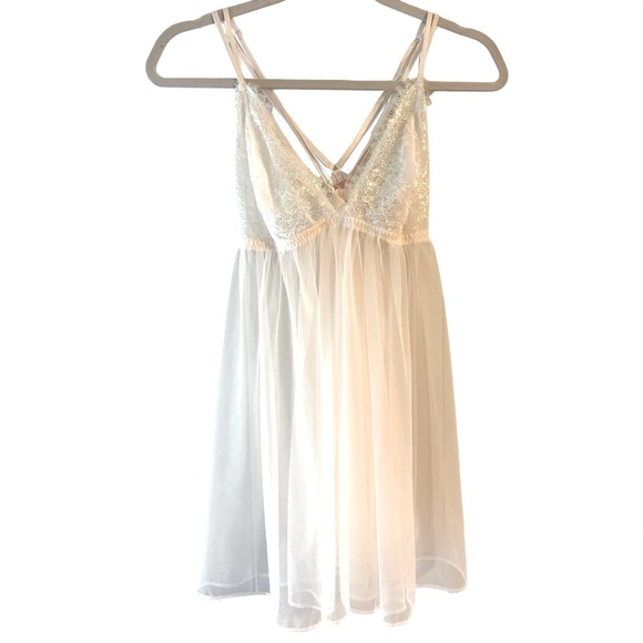 Victoria's Secret Other - Victoria’s Secret Lace Mesh Babydoll Sheer Cami Camisole Size XL
